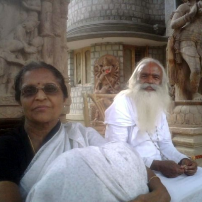 GK Ananthram and GA Jayalakshmi at Omtara Kuteera Heritage Resort